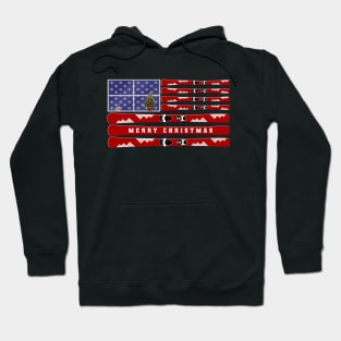 [Merry Christmas] Skis and USA flag Hoodie